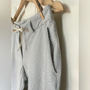 Barneys New York Wide Leg Seersucker Pant